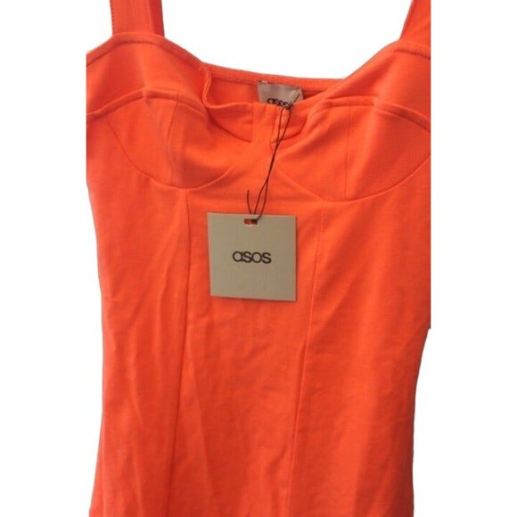ASOS NWT Sun Dress Mini Straps Cotton Stretch Size 4 (Small) Sundress New - Picture 2 of 4
